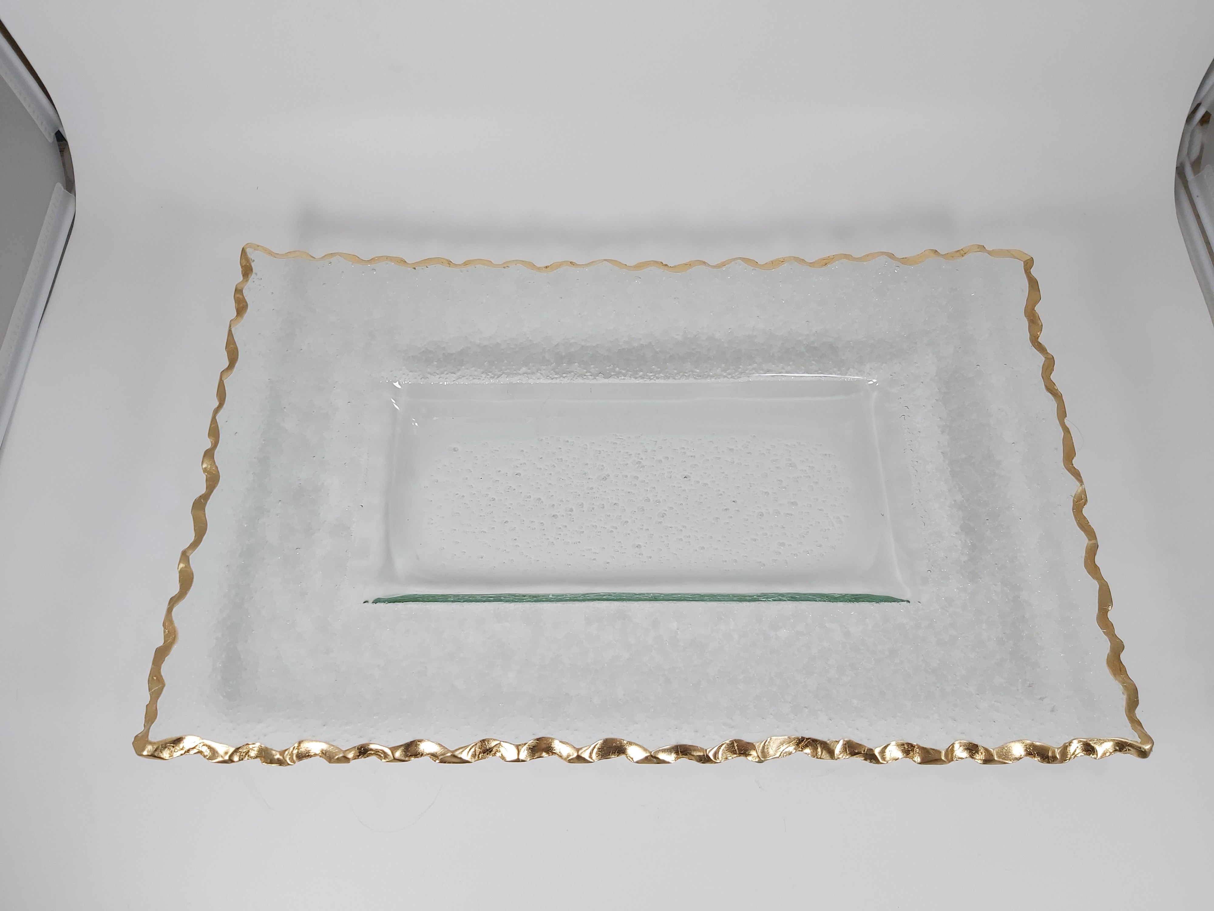 Luxury Gold Rim Charger Plate Glass Charger Plates CHS096	