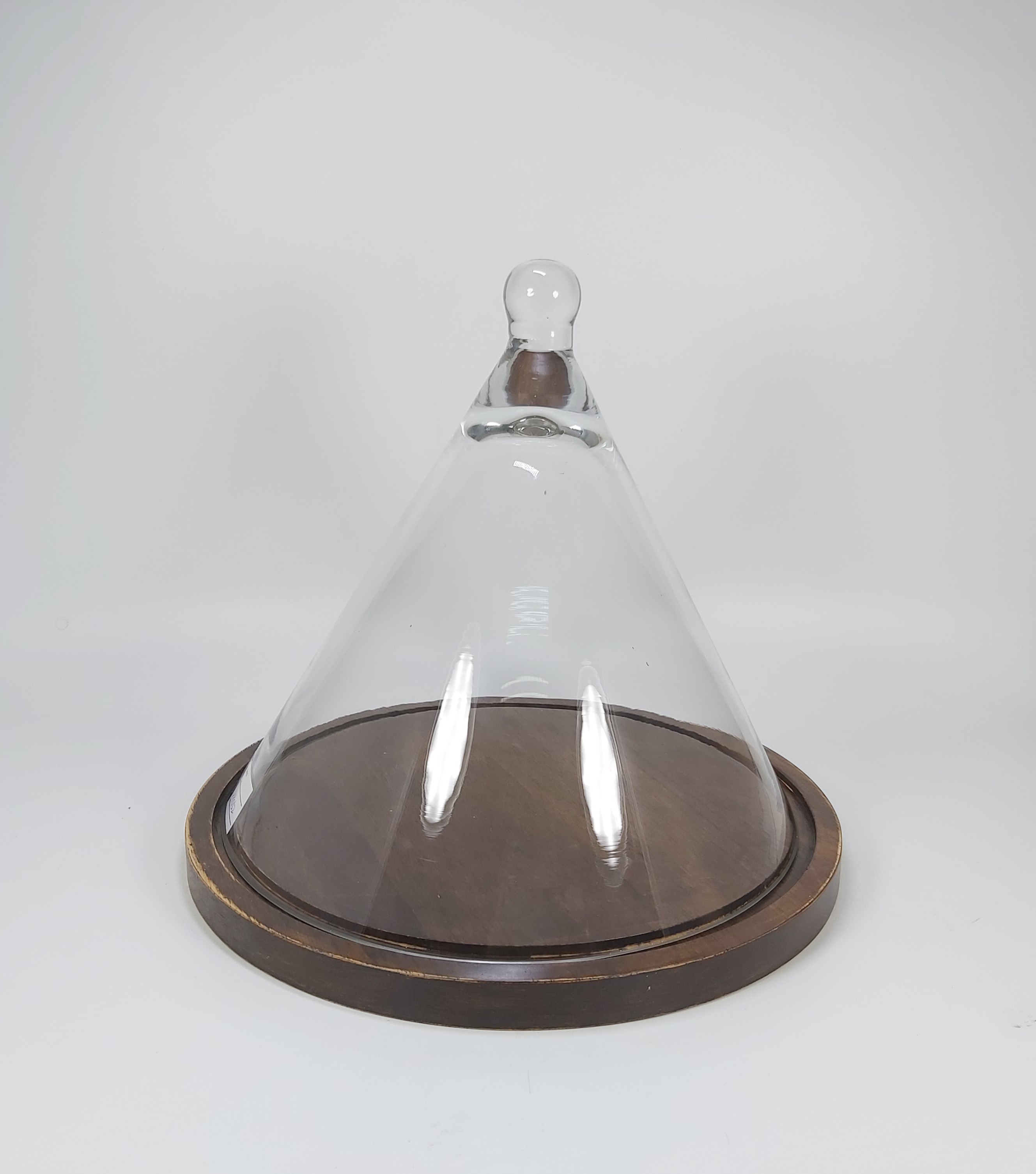 Glass Cover Dome with Wood Plate PZ052	