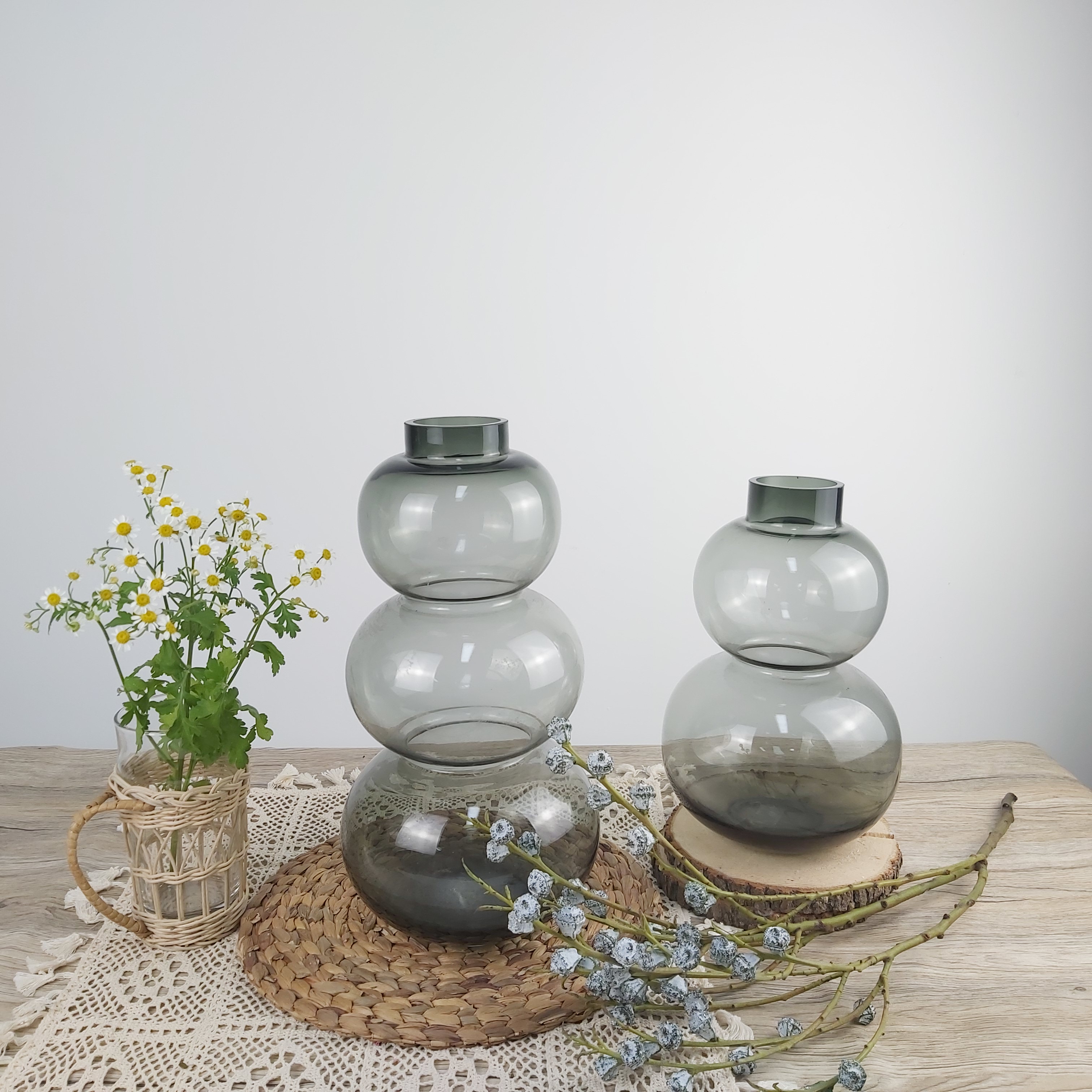 Customized color glass vase with unique design HP315 & HP314