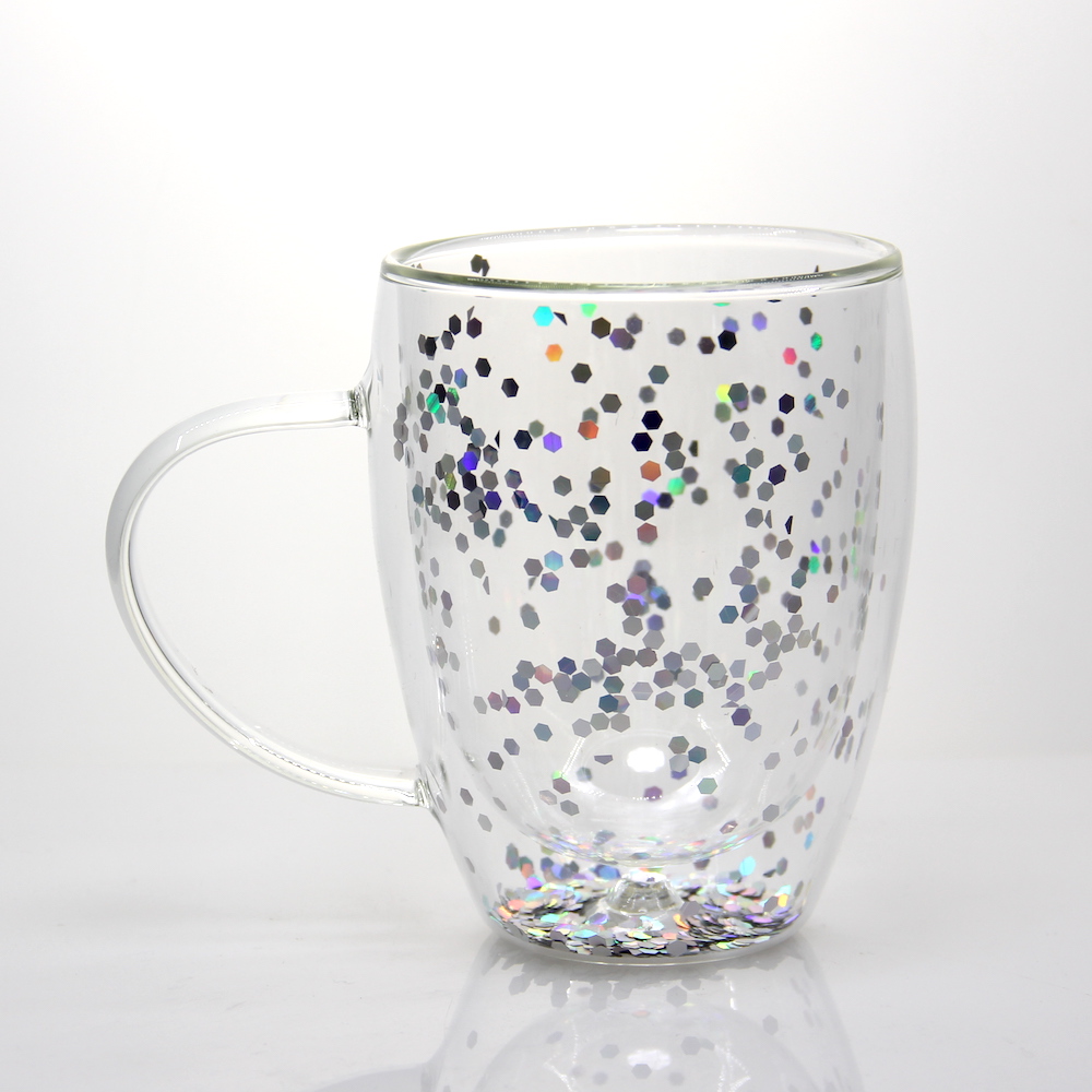 340ml Borosilicate Double Wall Glass Tea Coffee Mug Cup ZL059	