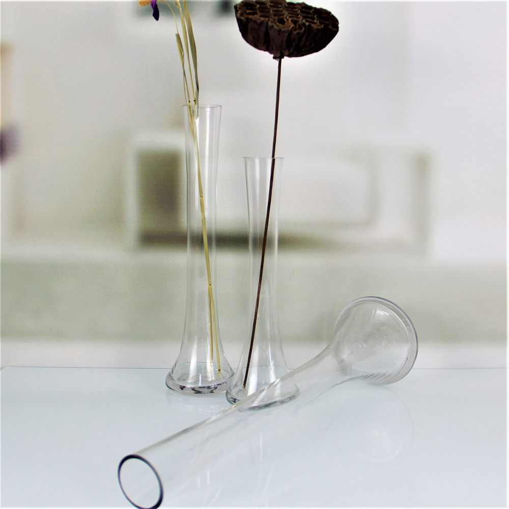 Tall clear Tube Shaped Glass Flower Vases Set for Wedding HP473