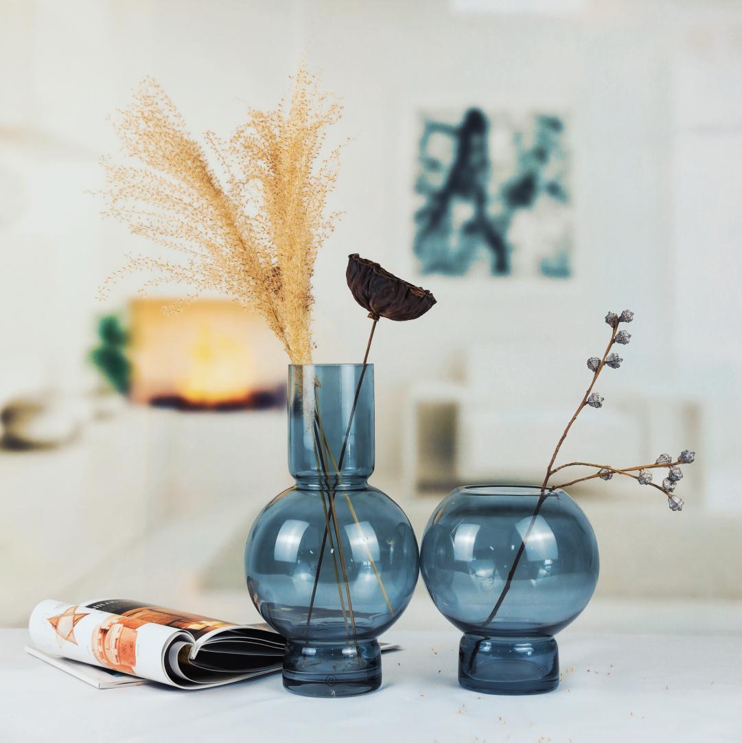 Customized round floral vase for home decoration